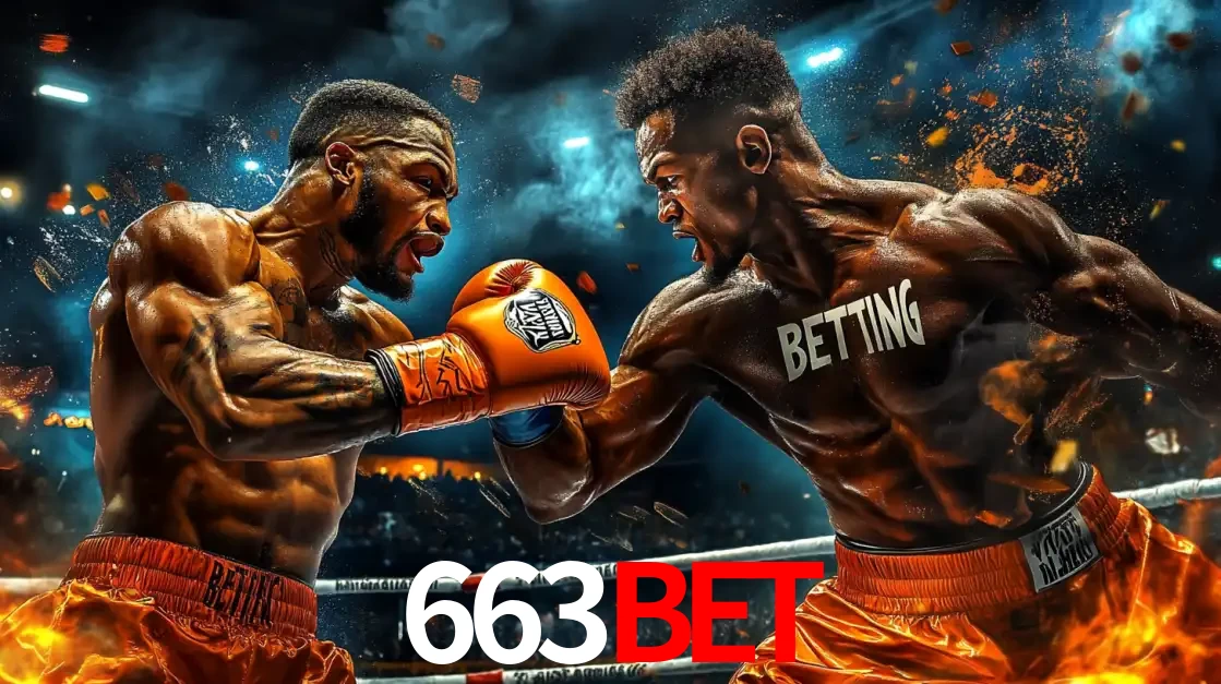 Dois boxeadores em uma luta intensa e explosiva, representando a adrenalina e as oportunidades de apostas em esportes de combate disponíveis na plataforma 663bet.