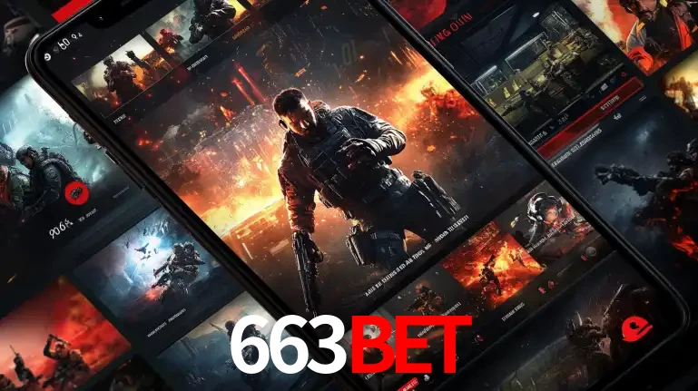 Tela de um celular exibindo uma galeria de jogos de tiro com temática militar, mostrando a variedade de e-sports disponíveis para apostas na plataforma de entretenimento 663bet.